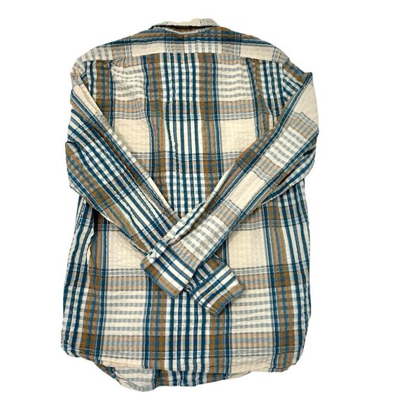 J Crew Wallace Barnes Classic Seersucker Plaid Long Sleeve Button Shirt sz Small - Picture 3 of 6